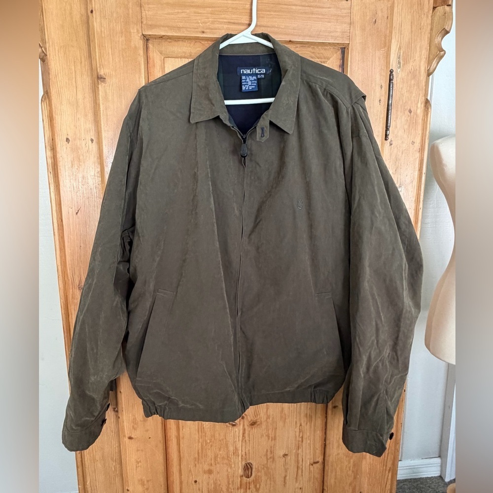 Nautica Men's Olive Green Lightweight Zip Up Jacket Sz XL